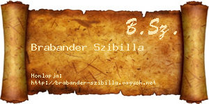 Brabander Szibilla névjegykártya